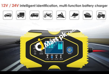 E-Fast Automatic Battery Charger & Maintainer 12V 6A / 24V 3A Smart 7-Stage Automotive For Car